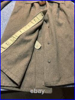 Vintage WWII US Army Long Wool Overcoat Trenchcoat WW2 1942 Mens M 40 Cool