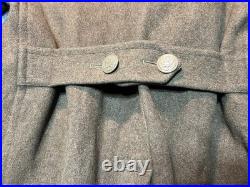 Vintage WWII US Army Long Wool Overcoat Trenchcoat WW2 1942 Mens M 40 Cool