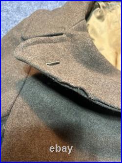Vintage WWII US Army Long Wool Overcoat Trenchcoat WW2 1942 Mens M 40 Cool