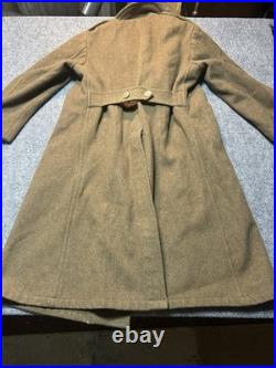 Vintage WWII US Army Long Wool Overcoat Trenchcoat WW2 1942 Mens M 40 Cool