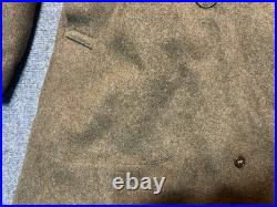 Vintage WWII US Army Long Wool Overcoat Trenchcoat WW2 1942 Mens M 40 Cool