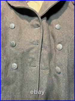 Vintage WWII US Army Long Wool Overcoat Trenchcoat WW2 1942 Mens M 40 Cool
