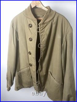 Vintage WWII US Army M-1943 Field Jacket & Liner Set Hooded OD Green 40R
