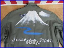 Vintage WWII US Army M-1943 Field Jacket Orig. Art Mt. Fuji Pin-Up Irumagawa Japan