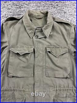 Vintage WWII US Army M43 Field Jacket Herringbone Lined Pockets