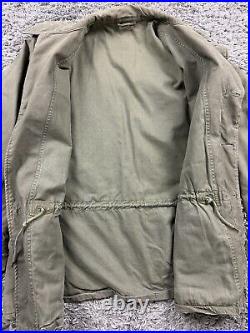 Vintage WWII US Army M43 Field Jacket Herringbone Lined Pockets