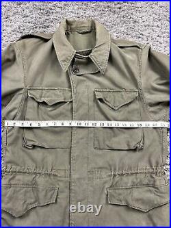 Vintage WWII US Army M43 Field Jacket Herringbone Lined Pockets