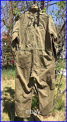 Vintage WWII US Army Military HBT SALT & PEPPER Herringbone Jumpsuit Coveralls