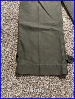 Vintage WWII US Army Military Olive Trouser Field Cotton Chino Pants Size 32x34
