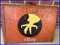 Vintage WWII US Army Military Suitcase Luggage 17th Airborne Division. Named