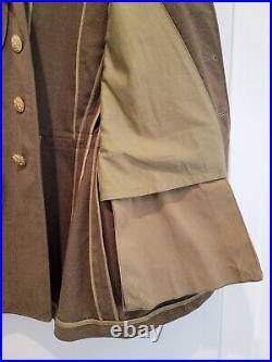 Vintage WWII US Army Service Suit Jacket Mens 42 Slim Cut Green Brown Wool