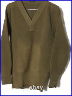 Vintage WWII US Army V Neck Heavy Wool Sweater #47