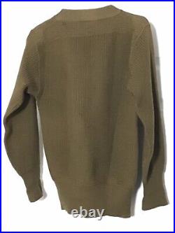 Vintage WWII US Army V Neck Heavy Wool Sweater #47