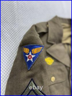 Vintage WWII USAF Tunic Jacket & Pants Uniform WW2 Army 12th Air Force 34 L