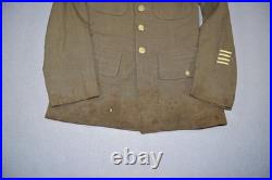 Vintage WWII Uniform US Army Dress Jacket & Pants ADSEC Patches Pins Wool Serge