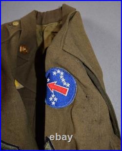 Vintage WWII Uniform US Army Dress Jacket & Pants ADSEC Patches Pins Wool Serge
