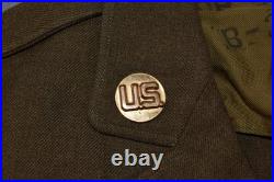 Vintage WWII Uniform US Army Dress Jacket & Pants ADSEC Patches Pins Wool Serge