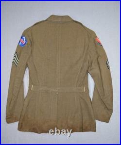 Vintage WWII Uniform US Army Dress Jacket & Pants ADSEC Patches Pins Wool Serge