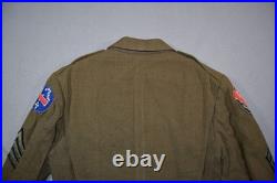Vintage WWII Uniform US Army Dress Jacket & Pants ADSEC Patches Pins Wool Serge