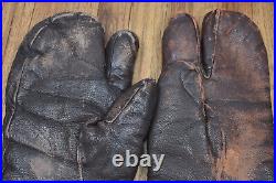 Vintage WWII United States US Army Air Forces Leather Gunner Gloves A-9 Size L