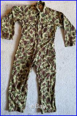 Vintage WWII WW2 Frogskin Camo Original Camouflage Coveralls Rare USMC Army P44