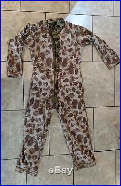 Vintage WWII WW2 Frogskin Camo Original Camouflage Coveralls Rare USMC Army P44