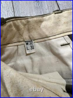Vintage WWii US Army M37 Field Wool Trousers Straight Leg Pants Size 32x31