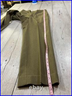 Vintage WWii US Army M37 Field Wool Trousers Straight Leg Pants Size 32x31