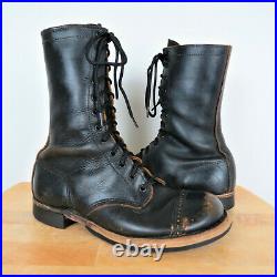 Vintage World War 2/Korea US Army Paratrooper Jump Black Leather Combat Boots