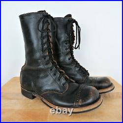 Vintage World War 2/Korea US Army Paratrooper Jump Black Leather Combat Boots