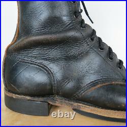 Vintage World War 2/Korea US Army Paratrooper Jump Black Leather Combat Boots