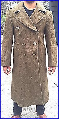 Vintage Wwii Us Wool Overcoat Military Army Air Corps Force 1942 Ww2 Uniform 36r