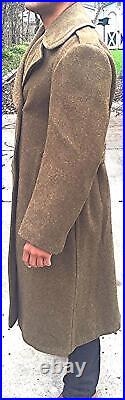 Vintage Wwii Us Wool Overcoat Military Army Air Corps Force 1942 Ww2 Uniform 36r