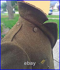 Vintage Wwii Us Wool Overcoat Military Army Air Corps Force 1942 Ww2 Uniform 36r