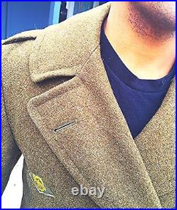 Vintage Wwii Us Wool Overcoat Military Army Air Corps Force 1942 Ww2 Uniform 36r