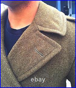 Vintage Wwii Us Wool Overcoat Military Army Air Corps Force 1942 Ww2 Uniform 36r