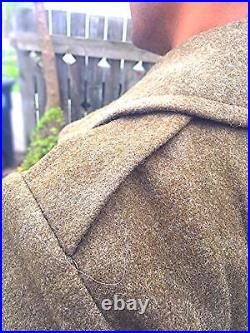 Vintage Wwii Us Wool Overcoat Military Army Air Corps Force 1942 Ww2 Uniform 36r
