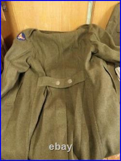 Vintage Wwii Ww2 Us Army Uniform Lot Officers Long Dress Jacket Trench Coat 42r