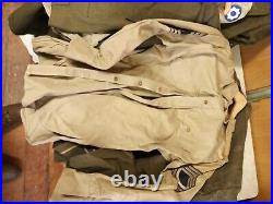 Vintage Wwii Ww2 Us Army Uniform Lot Officers Long Dress Jacket Trench Coat 42r