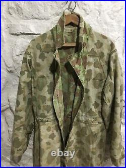Vintage early 40's WWII U. S. ARMY FROG SKIN Camo HBT Coveralls