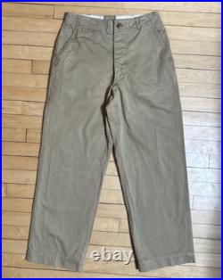 Vtg 1940s Military Pants Mens 31 x 31 US Army Khaki Button Fly Trousers WW2 WWII