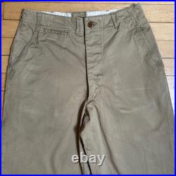 Vtg 1940s Military Pants Mens 31 x 31 US Army Khaki Button Fly Trousers WW2 WWII