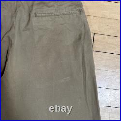 Vtg 1940s Military Pants Mens 31 x 31 US Army Khaki Button Fly Trousers WW2 WWII