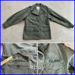 Vtg 1940s Woman's US Army M1943 FIELD JACKET size 12 R with Hood WAAC 40s Nurse