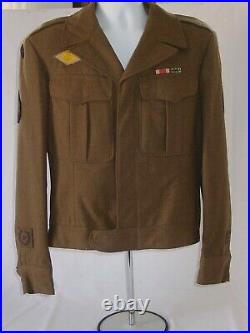 Vtg 1944 U. S Army World War 2 Wii Wool Field Ike Jacket Men 38r Normandy Adsec