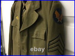 Vtg. 3 pc. WWII US Army Air Force OD Tunic Jacket withShirt & Pants