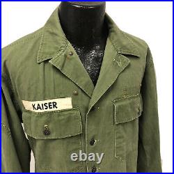 Vtg 40 50's WWII Uniform Jacket USA Army HBT Military 13 Star WW2 Shirt KAISER