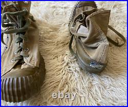 Vtg 40's WWII US Army Jungle Converse Boots chuck taylor Shoes 12 USA Authentic