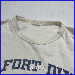 Vtg 40s Fort Dix New Jersey T Shirt L WWII Army Military Stencil Graphic War