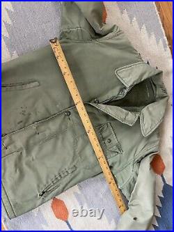 Vtg 60s 70s A2 Deck Jacket OG Repairs Lg Lined Military USN US ARMY USMC WWII